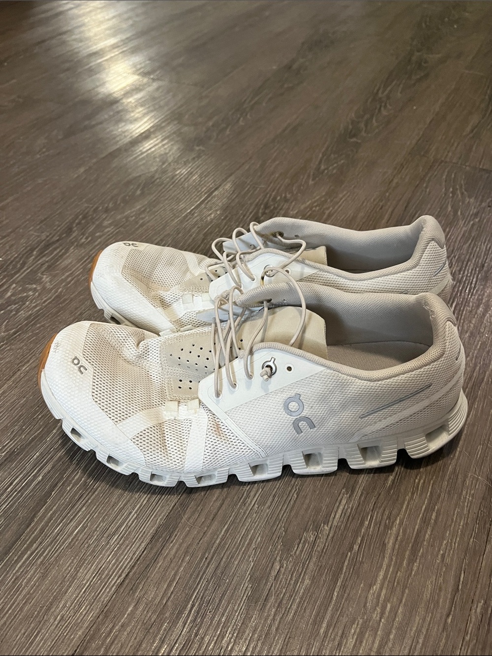 On Running White Women's Cloud Sneakers with Gum Toe